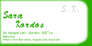 sara kordos business card